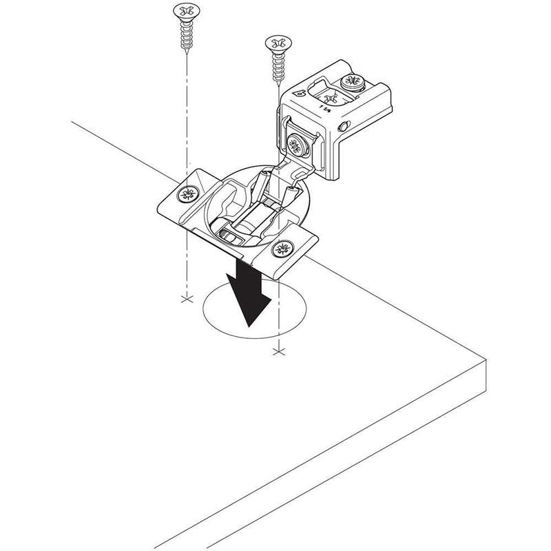 Compact BLUMOTION 38N Hinge | 1/2" Overlay (Screw On)