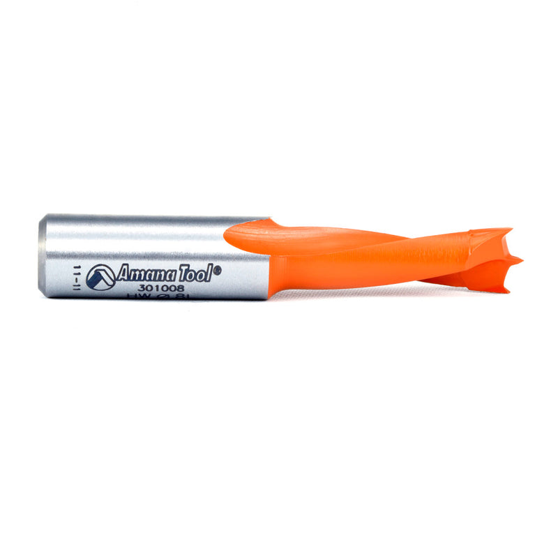 Amana Tool. Brad Bit for Automatic Machines - L/H x 57mm Long x 10mm Shank | 301008 