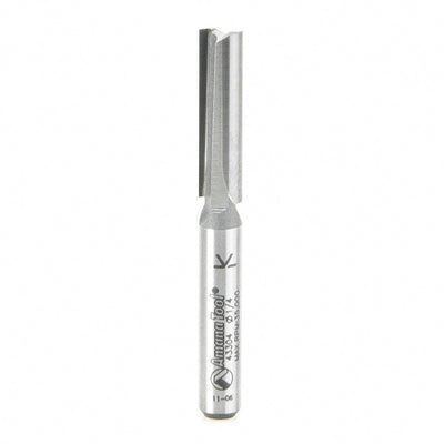 Amana Tool. Plastic Cutting Double 'O' Flute Router Bit | 1⁄4 Dia x 1" x 1⁄4 Shank | 43304