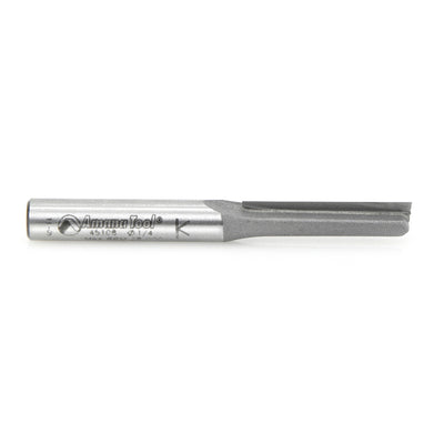 Amana Tool. Straight Plunge Router Bit | Single Flute | 1⁄4 Dia x 1" x 1⁄4 Shank | 45108 