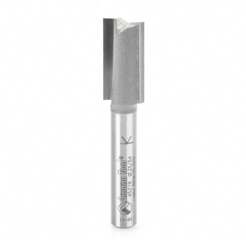 Amana Tool. Straight Plunge Metric Router Bit | 2 Flute | 10mm Dia x 19mm x 1⁄4" Shank | 45219 