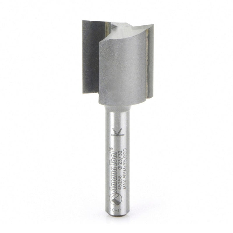 Amana Tool. Straight Plunge Metric Router Bit | 2 Flute | 18mm Dia x 3⁄4mm x 1⁄4" Shank | 45256 