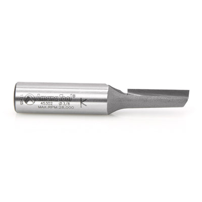 Amana Tool. Straight Plunge Router Bit | Single Flute | 3⁄8 Dia x 1" x 1⁄2 Shank | 45302 