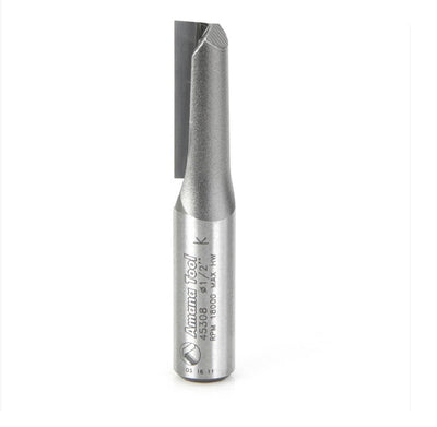 Amana Tool. Straight Plunge Router Bit | Single Flute | Various Dia x 1 1⁄4 x 1⁄2" Shank | 45308 