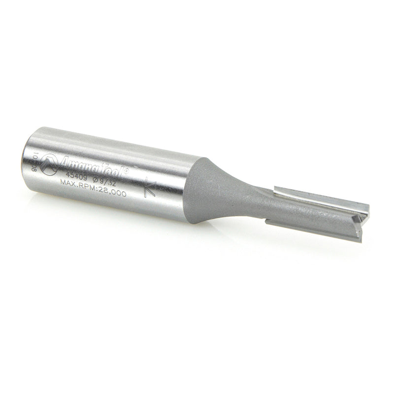 Amana Tool. Straight Plunge Router Bit | 2 Flute | 9⁄32 Dia x 3⁄4 x 1⁄2" Shank | 45409 