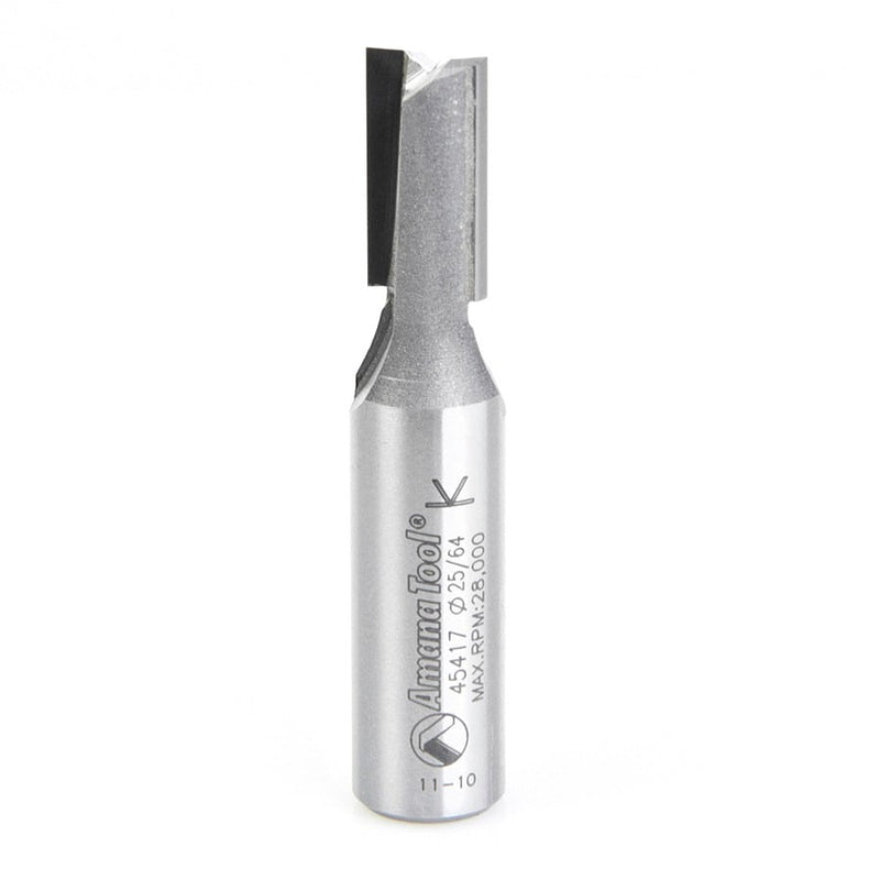 Amana Tool. Straight Plunge Metric Router Bit | 2 Flute | 10mm Dia x 19mm x 1⁄2" Shank | 45417 
