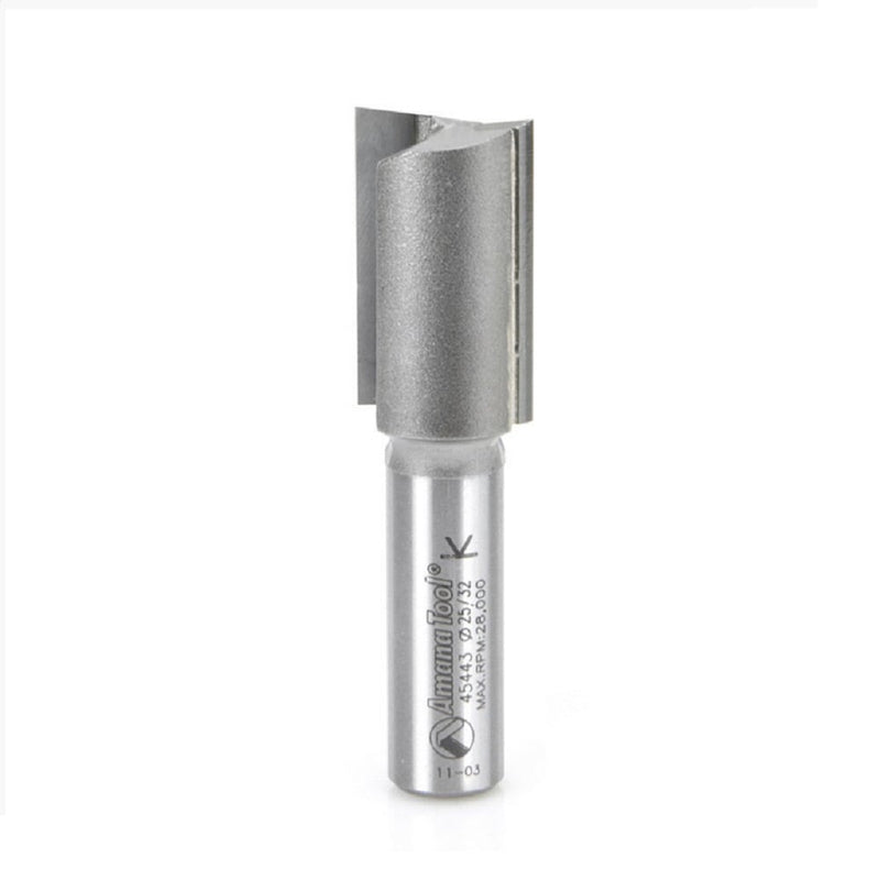 Amana Tool. Straight Plunge Router Bit | 2 Flute | Various Dia x 1 1⁄4 x 1⁄2" Shank | 45443 