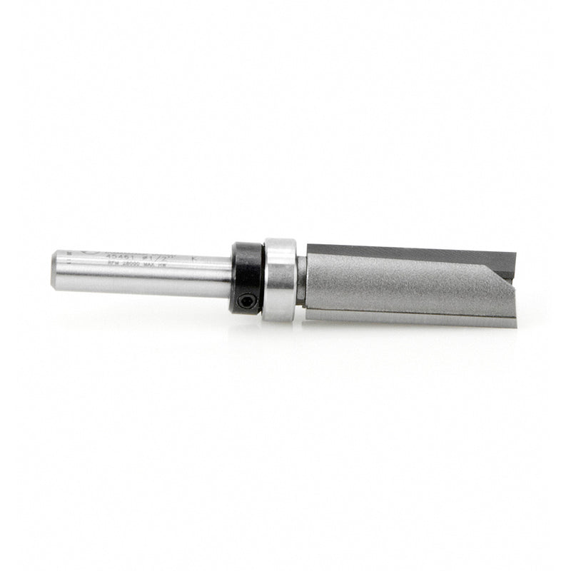 Amana Tool. Flush Trim Plunge Router Bit | 1⁄2 Dia x 1 1⁄4 x 1⁄4" Shank with Upper BB | 45461 