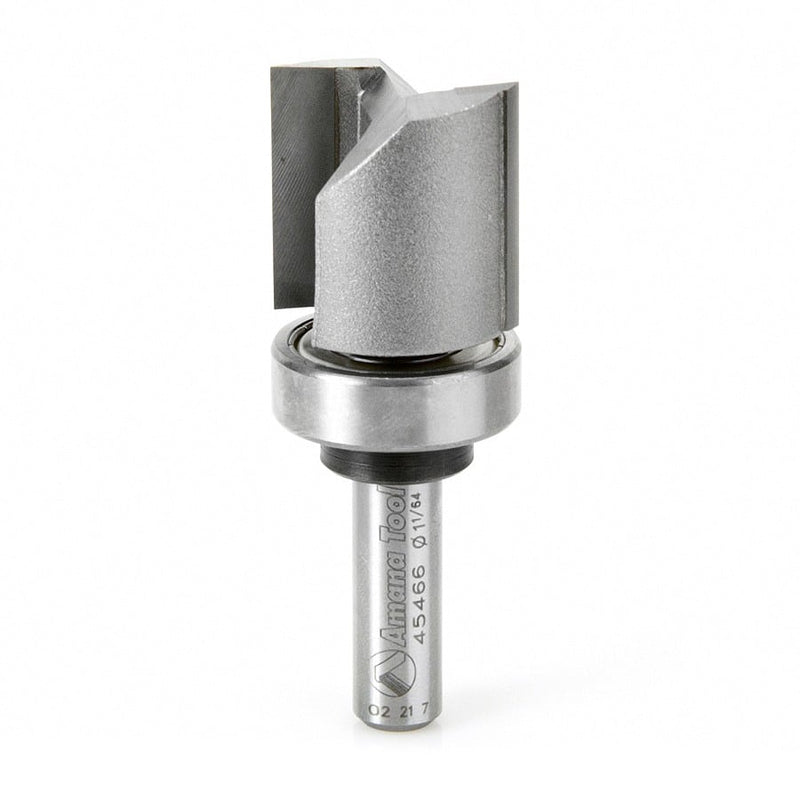 Amana Tool. Flush Trim Plunge Router Bit | 1 Dia x 1 x 3⁄8"Shank with Upper BB | 45466 