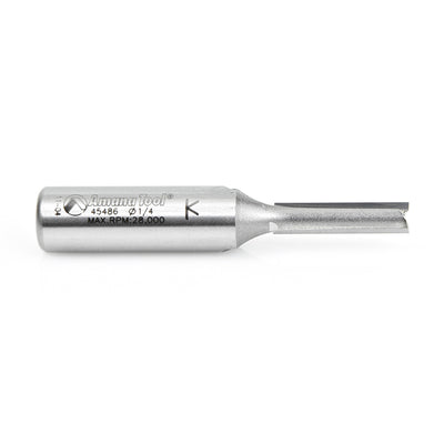 Amana Tool. Straight Plunge Router Bit | 2 Flute | 1⁄4 Dia x 1" x 1⁄2 Shank | 45486 