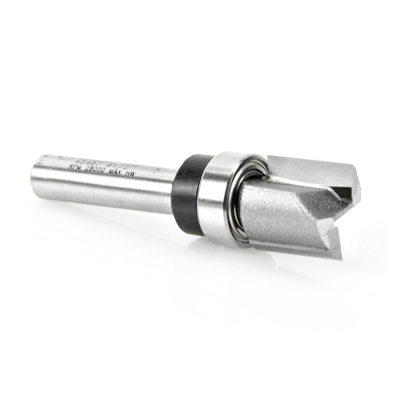 Amana Tool. Flush Trim Plunge Router Bit | Various Dia x 1⁄2 x 1⁄4 Shank with Upper BB | 45487 