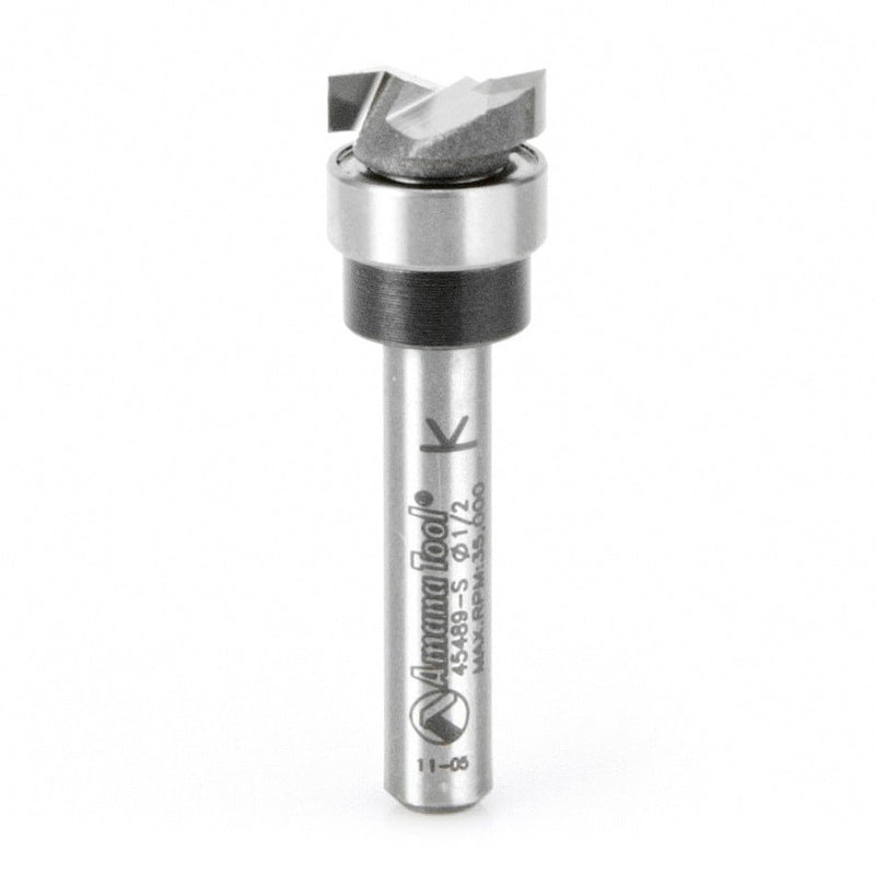 Amana Tool. Dado Clean Out Router Bit | 1⁄2 Dia x 1⁄8 x 1⁄4" Shank with Upper BB | 45489-S 