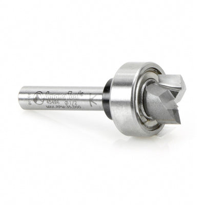 Amana Tool. Flush Trim Plunge Router Bit | 1⁄2 Dia x 1⁄4 x 1⁄4"Shank with Upper BB | 45496 