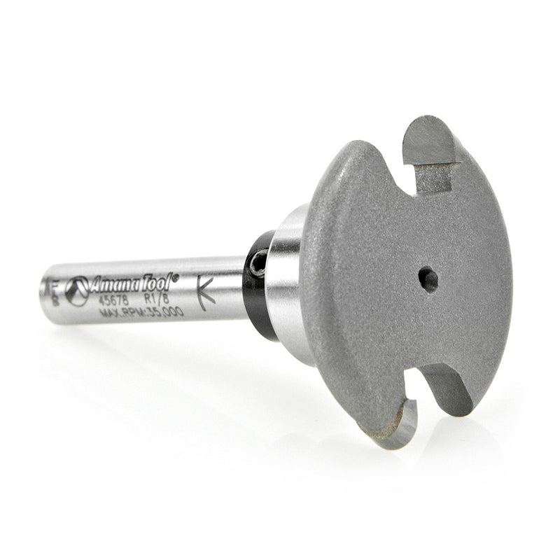 Amana Tool. Rounded Dedicated Cutter Router Bit | 1⁄8 Radius x 1 1⁄4 Dia x 1⁄4 x 1⁄4" Shank | 45678 