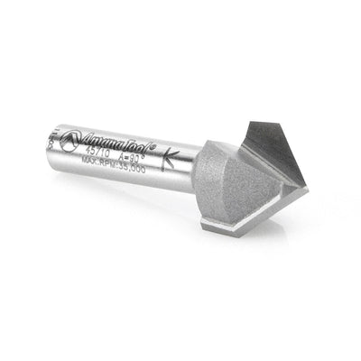 Amana Tool. V Groove Router Bit | 90°x 1⁄2 Dia x 1⁄2 x 1⁄4" Shank | 45704 