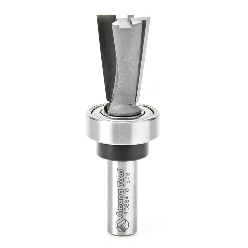 Amana Tool. Dovetail Router Bit | 7°x 5⁄8 Dia x 1" x 3⁄8 Shank with Upper BB | 45884 