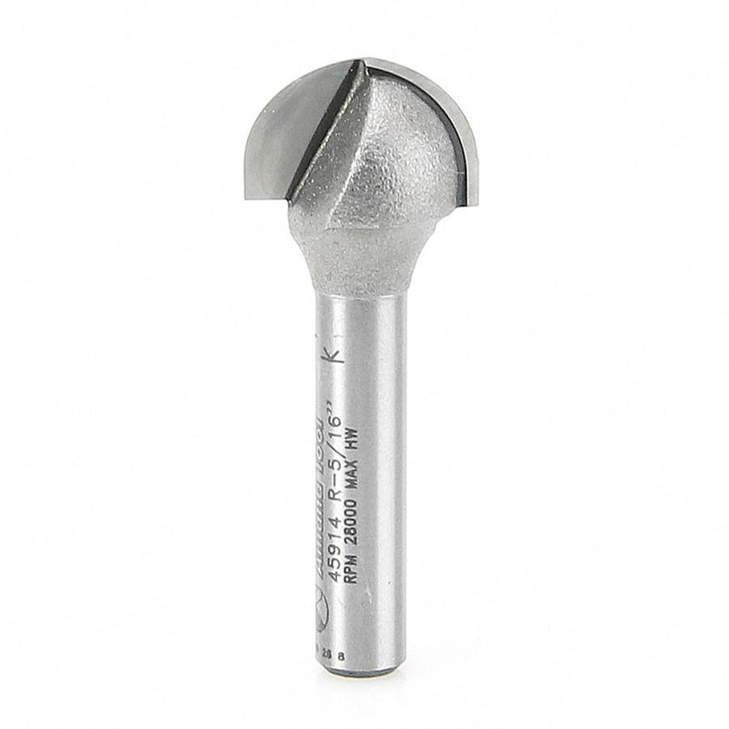 Amana Tool. Core Box Router Bit | 5⁄16 Radius x 5⁄8 Dia x 7⁄16 x 1⁄4"Shank | 45914