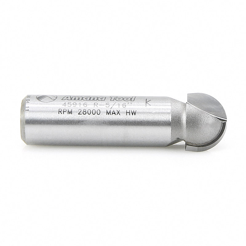 Amana Tool. Core Box Router Bit | 5⁄16 Radius x 5⁄8 Dia x 7⁄16 x 1⁄2"Shank | 45916 