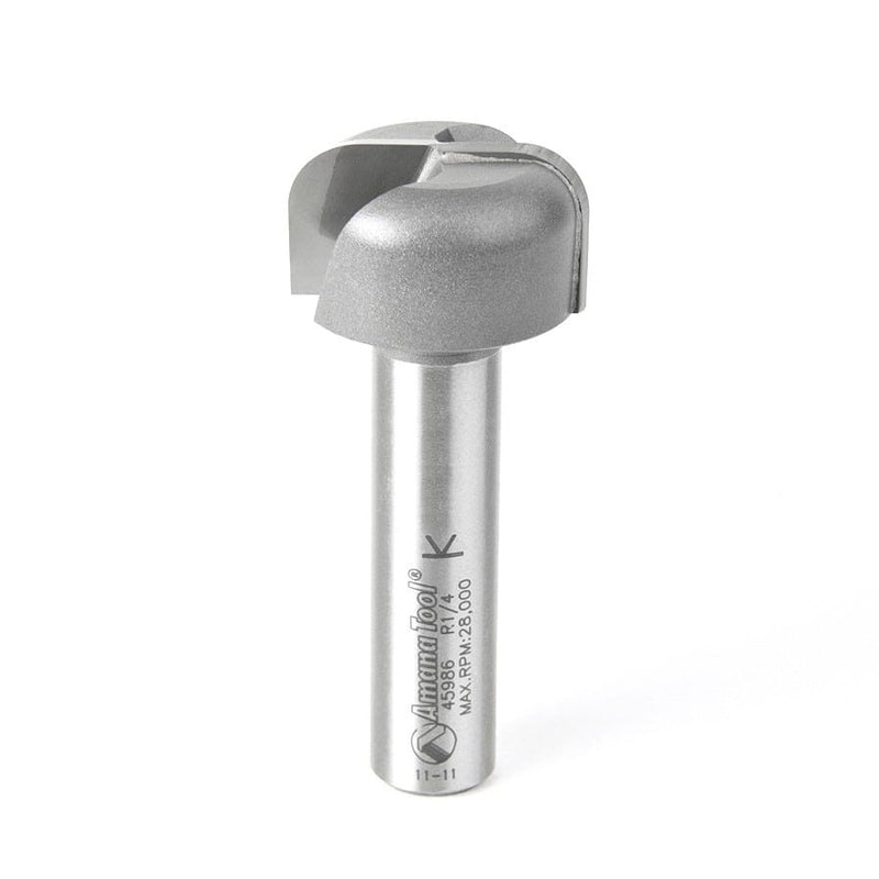 Amana Tool. Bowl & Tray Router Bit | 1⁄4 Radius x 1 1⁄8 Dia x 5⁄8 x 1⁄2"Shank | 45986 