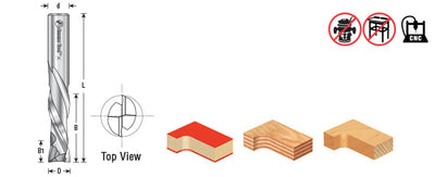 Amana Tool. Compression Spiral CNC Router Bit for MDF⁄Laminate | 1⁄2 Dia x 1 5⁄8 x 1⁄2" Shank | 46190 