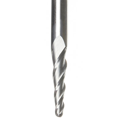 Amana Tool. Carving Tapered Ball Nose CNC Router Bit | 3.6° x 1⁄8 Dia x 1⁄16 Radius x 1 x 1⁄4 Shank x 3" Long | 46286-U Uncoated