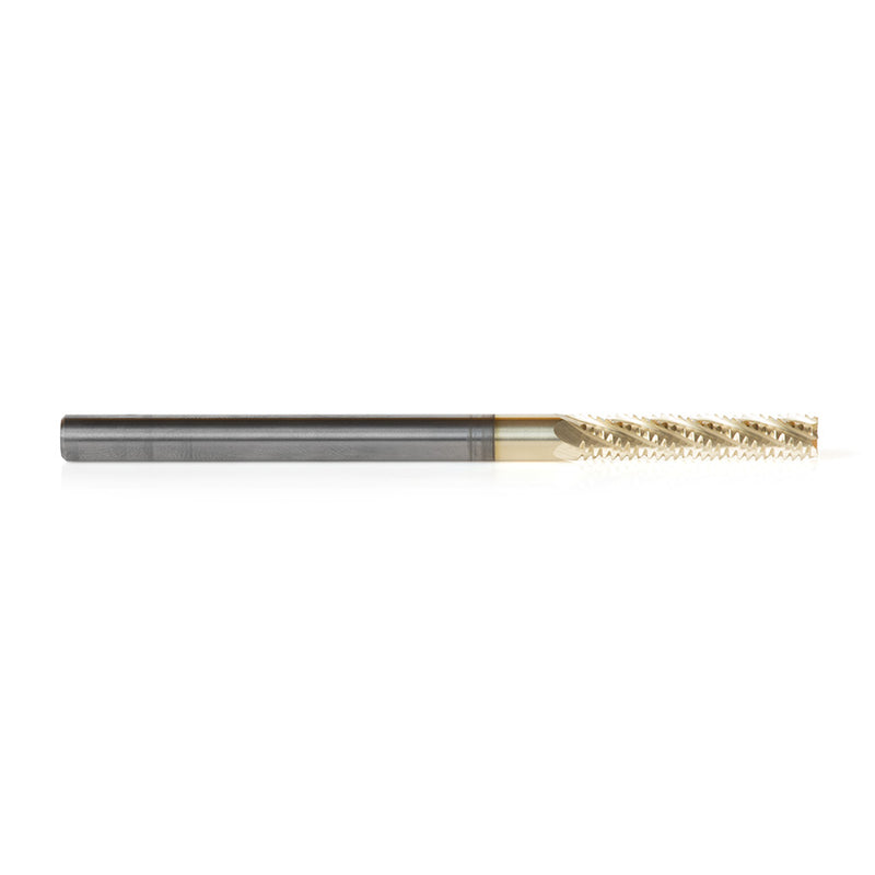 Amana Tool. Spiral Compression CNC Router Bit | 1⁄4 Dia x 1 1⁄4 x 1⁄4 Shank x 4" Long | 46306 