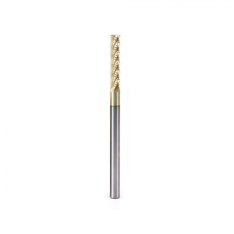 Amana Tool. Spiral Compression CNC Router Bit | 1⁄4 Dia x 1 1⁄4 x 1⁄4 Shank x 4" Long | 46306 