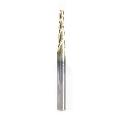 Amana Tool. Carving Flat Bottom CNC Router Bit | 3.6° x 1⁄8 Dia x 1 x 1⁄4 Shank x 3" Long | 46573 