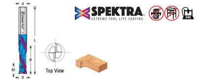 Amana Tool. Solid Carbide Spektra™ CNC Insert Knife | Compression Spiral 1⁄4 Dia x 7⁄8 x 1⁄4 Inch Shank | 46700-K 