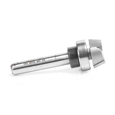 Amana Tool. Bevel Trim Router Bit | 15°x 5⁄8 Dia x 1⁄4 x 1⁄4" Shank with BB | 47212 