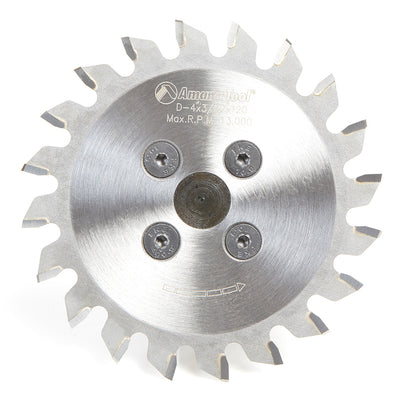 Amana Tool. Plastic Trim Saw Blade & Arbor System CNC Router Bit | 4" Dia x 20T TCG, 0° x 1⁄2 Shank | 48200 