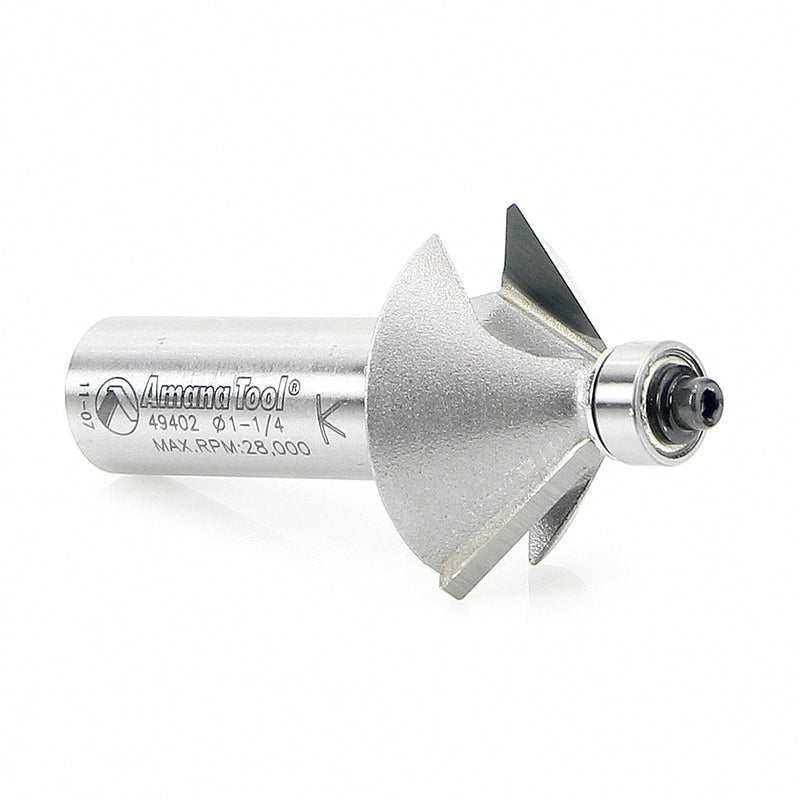 Amana Tool. Chamfer Router Bit | 45 Degree x 1 1⁄4 Dia x 1⁄2 x 1⁄2"Shank | 49402 