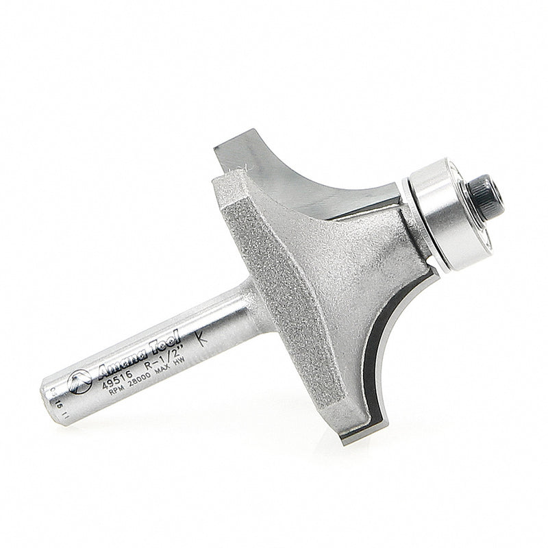 Amana Tool. Corner Rounding Router Bit | 1⁄2 Radius x 1 1⁄2 Dia x 3⁄4 x 1⁄4"Shank | 49516 