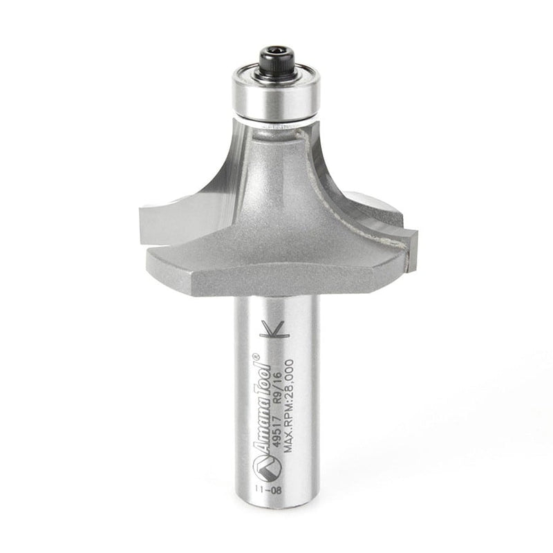 Amana Tool. Corner Rounding Router Bit | 9⁄16 Radius x 1 5⁄8 Dia x 3⁄4 x 1⁄2"Shank | 49517 