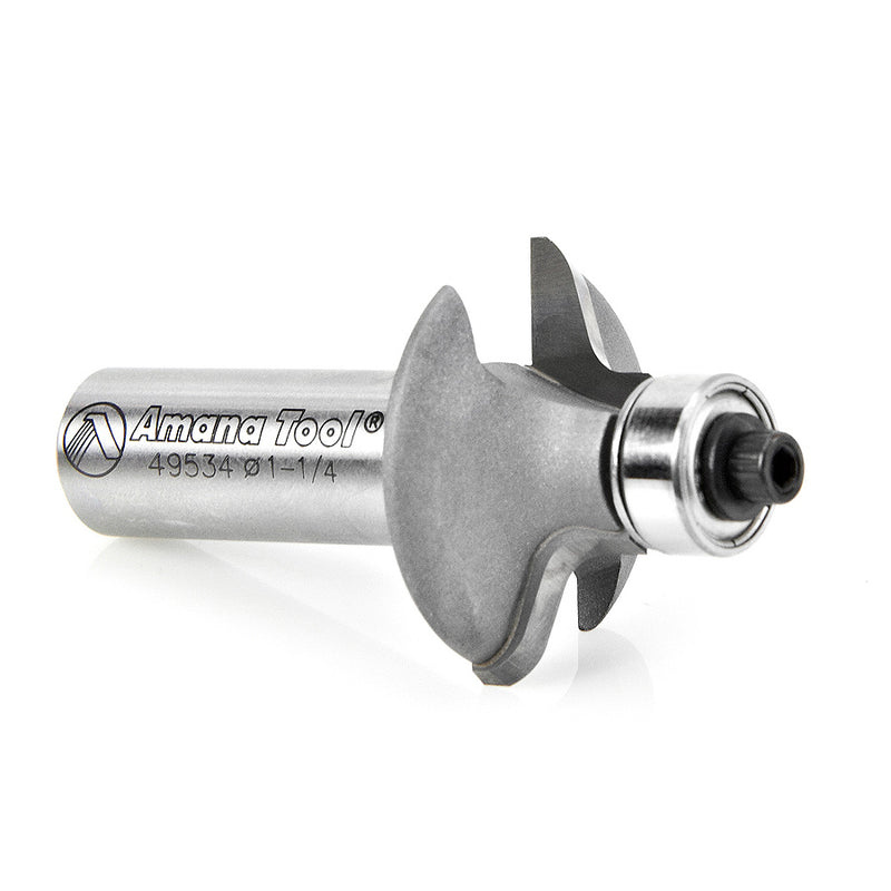 Amana Tool. Door Edge - Front Face Edge Router Bit | 7⁄32 Radius x 1 1⁄4 Dia x 3⁄8 x 1⁄2" Shank | 49534 