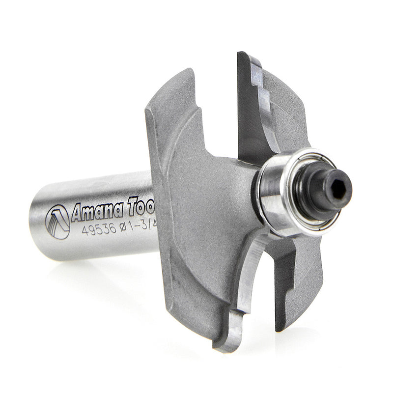 Amana Tool. Door Edge - Front Face Edge Router Bit | 7⁄64 Radius x 1 3⁄4 Dia x 7⁄16 x 1⁄2" Shank | 49536 