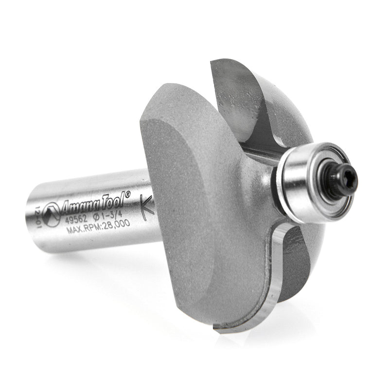 Amana Tool. Door Edge Detail Router Bit | 3⁄8 x 1⁄8 Radius x 1 3⁄4 Dia x 11⁄16 x 1⁄2" Shank | 49562 