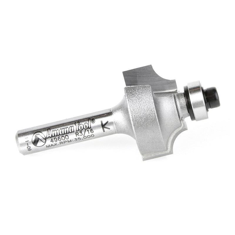 Amana Tool. Beading Router Bit | 3⁄16 Radius x 7⁄8 Dia x 1⁄2 x 1⁄4"Shank | 49600 