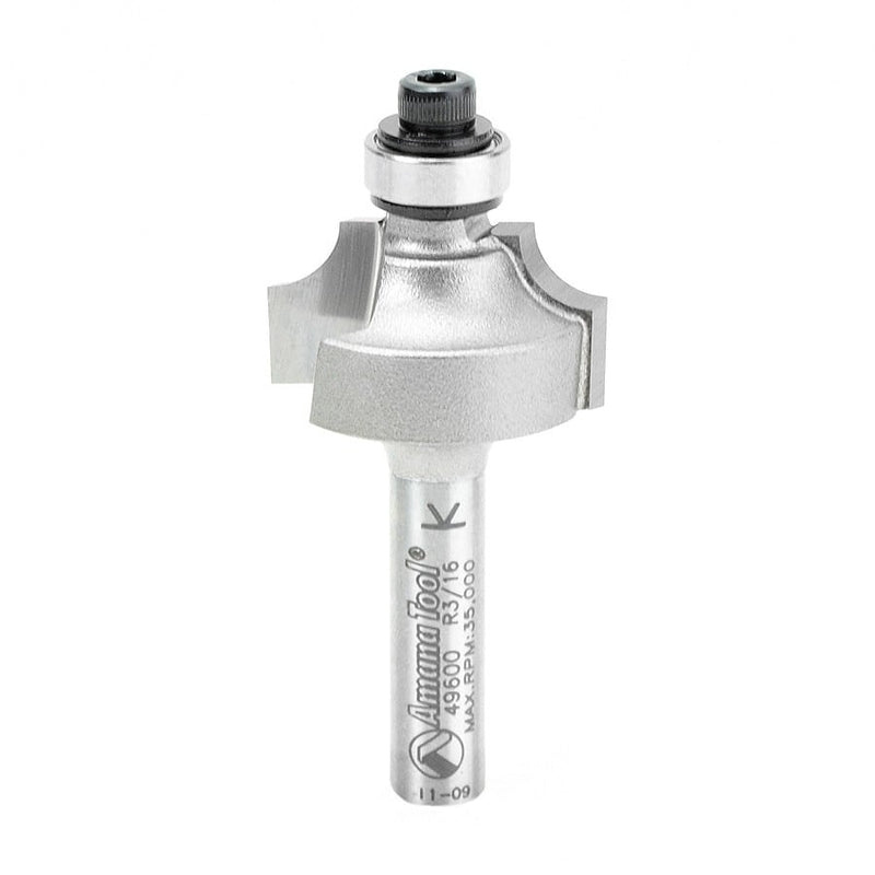 Amana Tool. Beading Router Bit | 3⁄16 Radius x 7⁄8 Dia x 1⁄2 x 1⁄4"Shank | 49600 