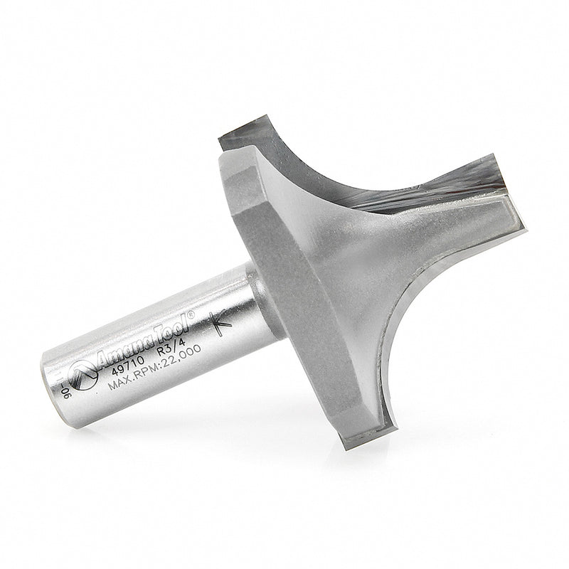 Amana Tool. Round Over Groove Router Bit | 3⁄4 Radius x 2" Dia x 1 7⁄16 x 1⁄2 Shank | 49710