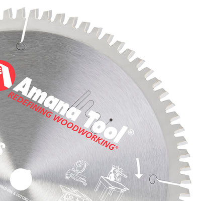 Amana Tool. Thin Aluminum Non-Ferrous Metal Cutting Blade - 10" Dia x 80T TCG - 6° | 510801 