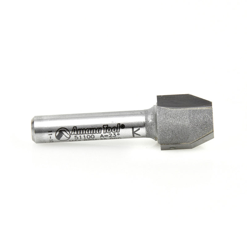 Amana Tool. Combination Bevel⁄Flush Trim Router Bit | 23°x 1⁄2 Dia x 1⁄2 x 1⁄4"Shank | 51100 