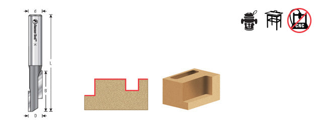 Amana Tool. Stagger Tooth Plunge Router Bit | 1⁄2 Dia x 1 1⁄2 x 1⁄2" Shank | 51306 