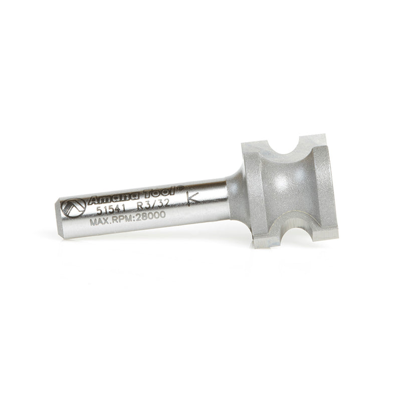 Amana Tool. Bullnose Router Bit | 3⁄32 Radius x 21⁄32 Dia x 1⁄2 x 1⁄4" Shank | 51541 