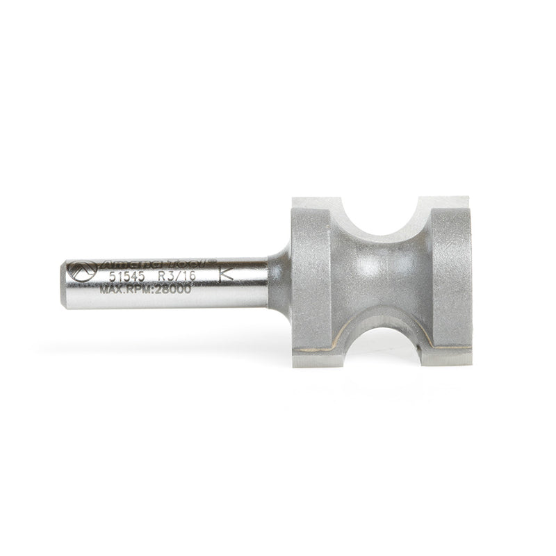 Amana Tool. Bullnose Router Bit | 3⁄16 Radius x 7⁄8 Dia x 7⁄8 x 1⁄4" Shank | 51545 