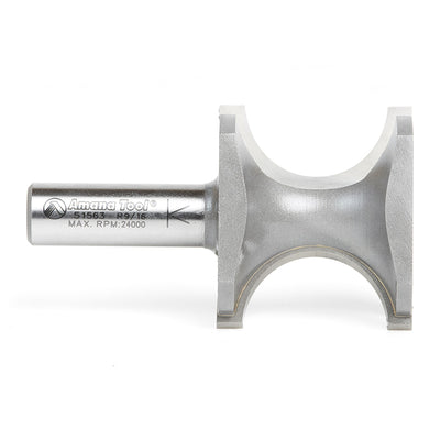 Amana Tool. Bullnose Router Bit | 9⁄16 Radius x 1 13⁄16 Dia x 1 1⁄2 x 1⁄2"Shank | 51563 