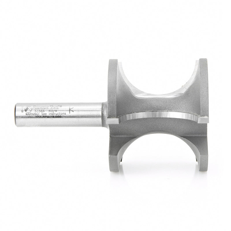 Amana Tool. Bullnose Router Bit | 3⁄4 Radius x 2 3⁄8 Dia x 2 x 1⁄2"Shank | 51566 