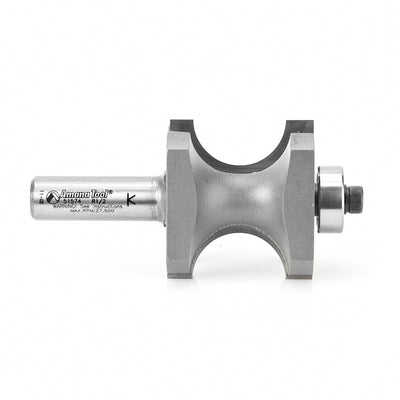 Amana Tool. Bullnose Router Bit | 1⁄2 Radius x 1 3⁄16 Dia x 1 9⁄32 x 1⁄2"Shank | 51574 