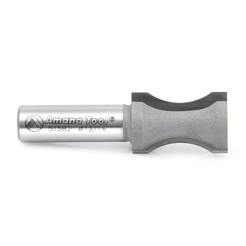 Amana Tool. Convex Edging Router Bit | 23⁄32 Radius x 13⁄16 Dia x 1 1⁄4 x 1⁄2" Shank | 51582 