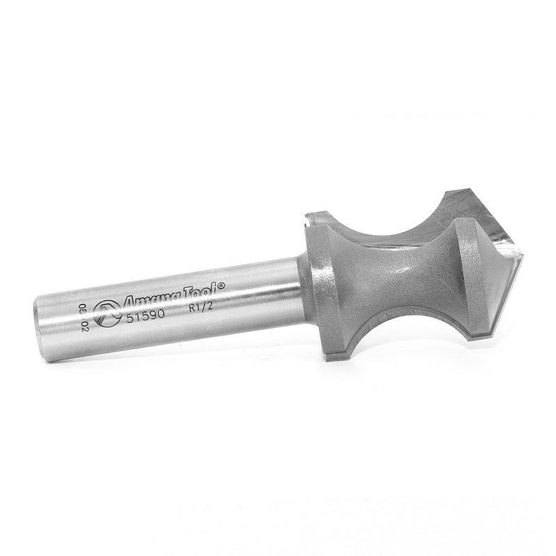 Amana Tool. Hand Grip Plunge Router Bit | 1⁄2 Radius x 45°x 1 1⁄8 Dia x 1 9⁄16 x 1⁄2"Shank | 51590 